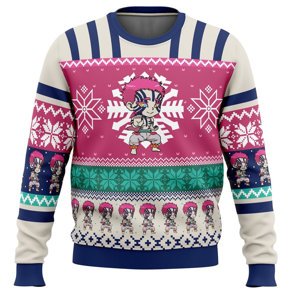 Demon Slayer Akaza Ugly Christmas Sweater