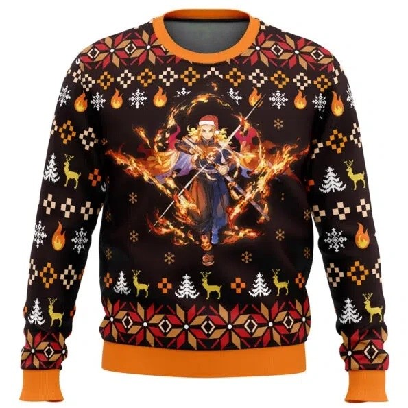Demon Slayer Kyojuro Ugly Christmas Sweater