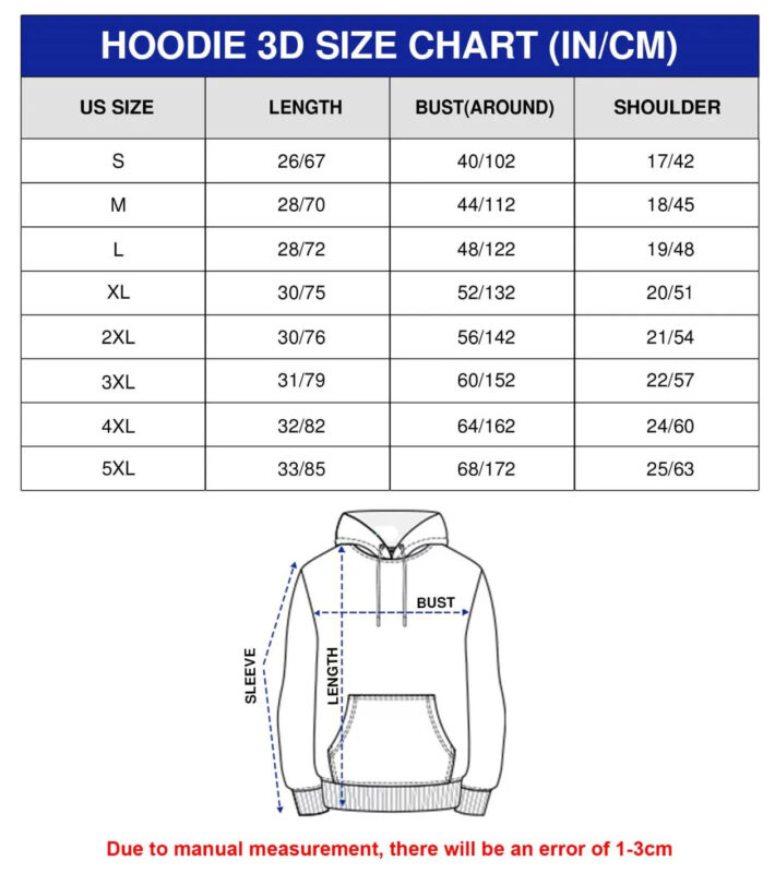 Anime Tanjiro Hoodie Size Guide