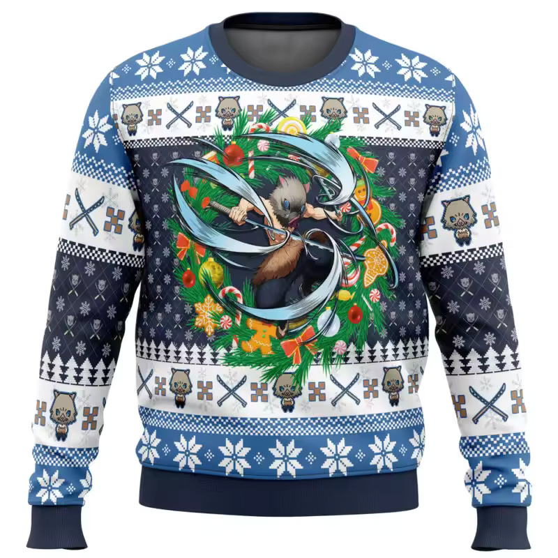 Inosuke Hashibira Ugly Christmas Sweater