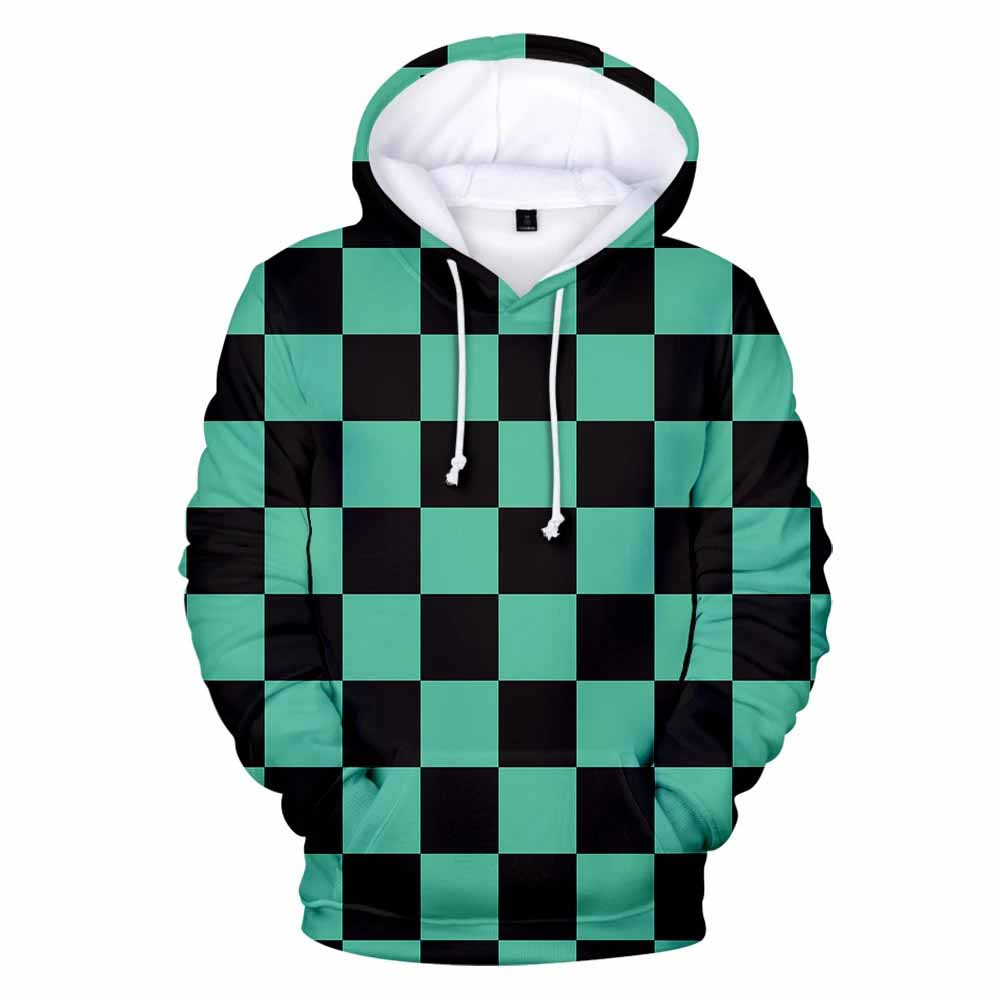 Tanjiro Green Checkered Hoodie