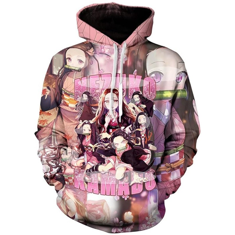 Nezuko Kamado Hoodie – Beautiful Pink Anime Streetwear